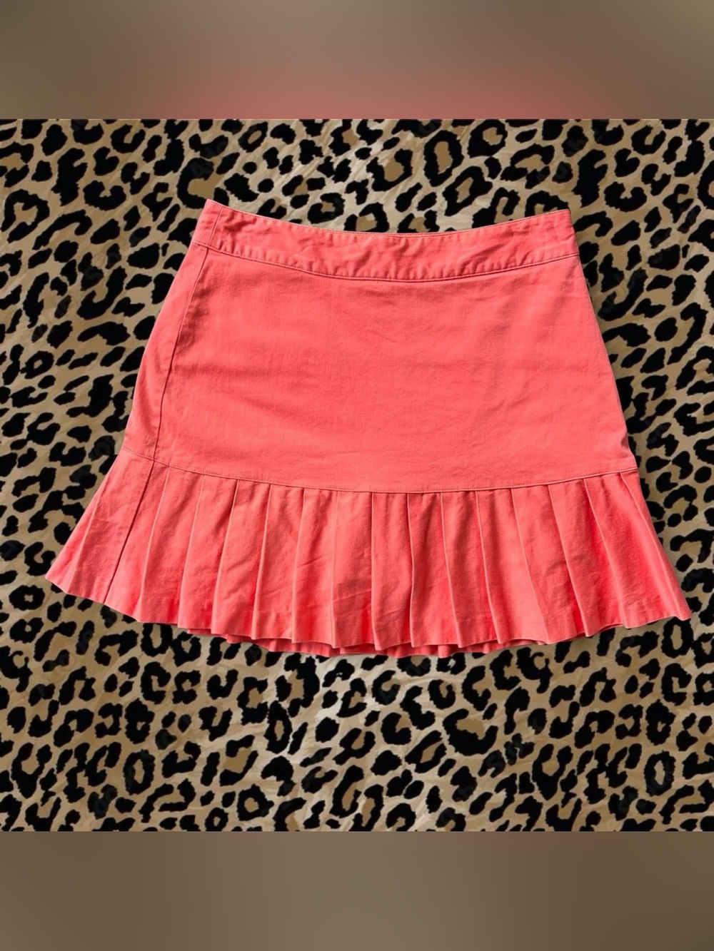 Lady Hagen Coral Pleated Mini Skirt
